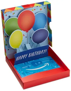 高級カスタムプリントディスプレイ段ボール紙誕生日クリエイティブサプライズパッケージ願いカード3Dポップアップギフトボックス