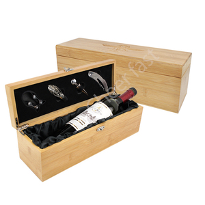 Caja de Madera de Bambú Personalizada para Botella de Vino Tinto, Caja de Regalo para una Sola Botella y Empaque de Madera de Bambú para Botella Individual - Product Image 4
