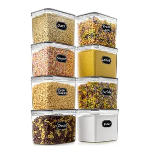 Airtight Food Storage Container - Wildone Cereal & Dry Food Storage Containers Set of 8 [3.6L/3.3QT] for Sugar. Flour. Snack.