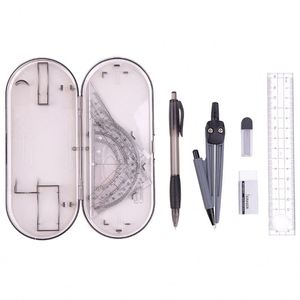 Hot Sale Drawing <b>Tools</b> Mathematical Ruler <b>Set</b> 8 Pcs Plastic Math Compass Geometry Kits for <b>Kids</b> Student - Product Image 1