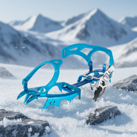 Crampons de Glace Antidérapants pour Escalade Extérieure -S3, Légers et Portables, en Alliage d'Aluminium 7075, 14 Dents