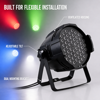 Projecteur de Scène Professionnel 54x3W RGBW LED PAR DMX512 pour Éclairage de Scène, Discothèque, Concert, Mariage et Fond de Scène