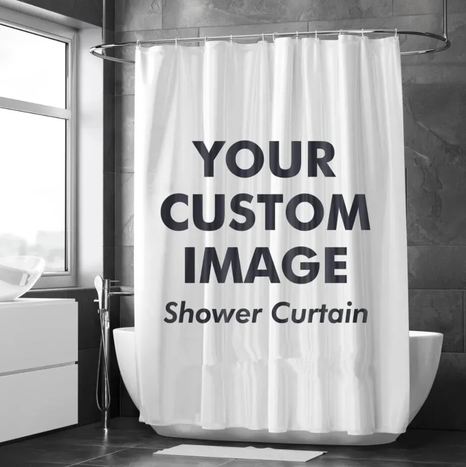 Benutzer definierte Dusch vorhang Badezimmer wasserdichte Vorhänge benutzer definierte Foto Polyester Bad Dekor mit Haken POD