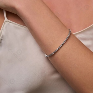 Gemnel 925 Silber Tennis-Inspirierter Stapelbarer Zirkon-Schmuck Modischer Luxuriöser Eleganter Damen-Statement-Armreif - Product Image 3