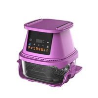 Friteuse à air chaud électrique 4L en verre, sans huile, saine, avec fenêtre de visualisation