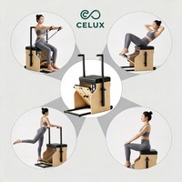 Chaise de Pilates Wunda avec pédale séparée, en bois d'érable, réglable, équipement de studio personnel de haute qualité, construction stable et durable