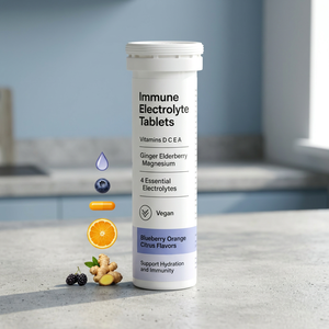 Comprimés Multivitaminés Électrolytes Soutien Immunitaire à la Sureau, au Gingembre, au Magnésium, au Potassium, au Calcium, au Sodium, à la Myrtille et à l'Orange – 30 Comprimés - Product Image 2