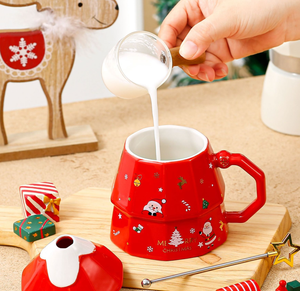 Mug de Noël en gros, tasse à café en céramique personnalisable avec couvercle, cadeau festif pour les fêtes, vente en gros - Product Image 6
