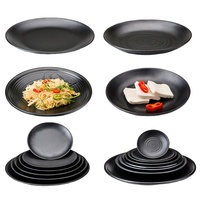 Meilleure qualité incassable noir 5 "/6"/7 "/8"/9 "/10"/11 "/12" rond 100% assiettes réutilisables en mélamine pour la fête