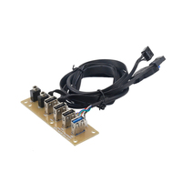 Cable de Extensión de Entrada y Salida de Audio para Placa Base, Panel Frontal con 1 a 4 Puertos USB 2.0, Montaje en Placa Base