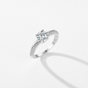 925 sterling Silver engagement đồ trang sức Mỹ cổ điển rực rỡ Vòng rực rỡ cắt 1CT Zirconia Nhẫn cưới cho phụ nữ - Product Image 4