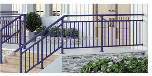 手すり手すりバルコニーと階段用カスタマイズデザインアルミニウムと亜鉛メッキ鋼錬鉄製階段ステップ手すり - Product Image 2
