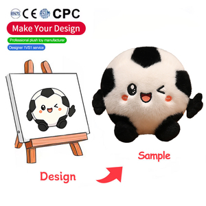 Boneka Bola Sepak Kawaii Custom, Mainan Boneka Bola Lembut dengan Wajah Berkedip, Boneka Olahraga Kartun Lucu, Hadiah Ulang Tahun Anak, Grosir OEM - Product Image 1