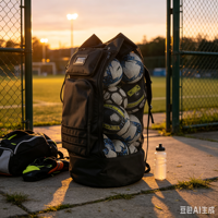 Tas Perlengkapan Sepak Bola XL Soccer Mesh 36 Inci, Tas Bola Olahraga Besar, Ransel Pelatih Polyester 600D, Muat 13+ Bola dengan Webbing MOLLE
