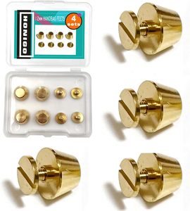 Honigo Pack Rivets Studs, Tachuelas de Metal de Latón Sólido con Cabeza Plana Dorada, con Rosca Trasera, para Bolsos, Carteras, Cuero, en Medidas en Pulgadas y mm, y Puntas de Hebilla - Product Image 1