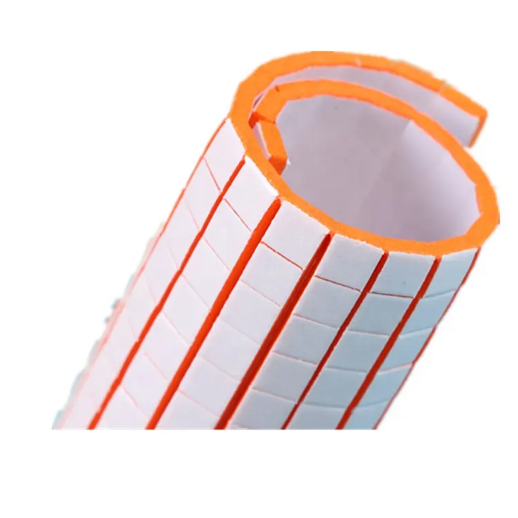Piccoli quadrati 264 punti artigianato bianco fogli di schiuma EVA adesivi a doppia faccia di colore arancione pretagliato