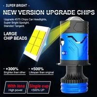 Lente de Proyector Bi-LED de 130W, Faro Delantero LED H4, Focos 6500K, Lámpara Antiniebla, Luz de Conducción Todoterreno, Bombilla LED H4 para Automóvil