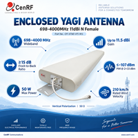 Antenne Yagi ZDTECH WiFi 2.4/5GHz 5/8dBi IP67 Extérieure en Aluminium à Polarisation Verticale avec Support Mâle 30/60CM OY-0740-V11-N1i