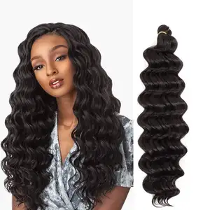 Wholesale Crochet braided hair 20 inches deep wave braids loose crochet braided wave synthetic