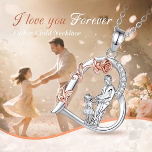 Regalo per la Festa del <span class=keywords><strong>Papà</strong></span> Merryshine, Collana con Ciondolo a Cuore in Rame per Figlia, Gioiello con Zirconia Cubica da <span class=keywords><strong>Papà</strong></span> e <span class=keywords><strong>Mamma</strong></span> - Product Image 5
