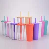 Reusable Boba Cups with Lid, Premium Bubble Tea Cups