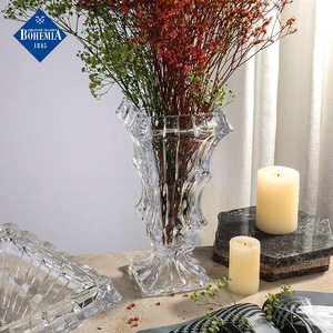 Bohemia Crystal Vase Layered Design Modern Artistic Home Decoration Flower Arrangement Gift for Housewarming - Product Image 3