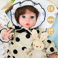 Poupée Bébé Reborn en Silicone Corps Entier 18 Pouces, Fille Nouveau-né Réaliste, Jouet Compagnon Doux pour Enfants