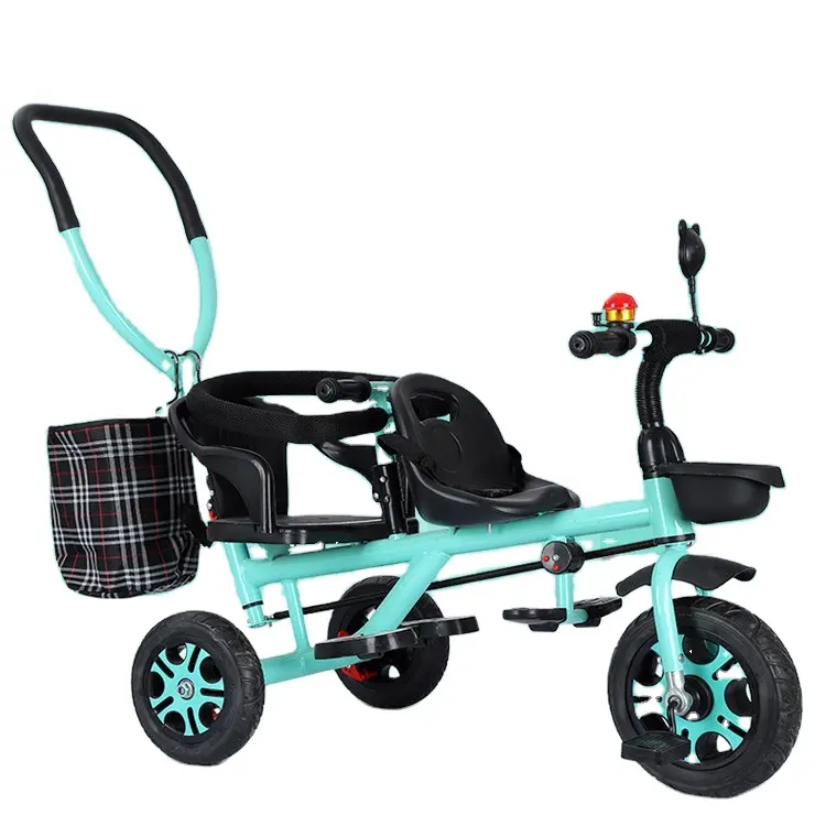 Montar en el coche Triciclo para niños Juguetes deportivos Triciclo para bebés Gemelos 4 en 1 Niños pequeños Triciclo de doble asiento para niños