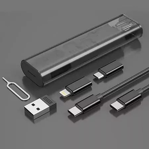 Caja de Almacenamiento de Carga Rápida 7 en 1 D05, Kit de Adaptador de Cable de Carga Rápida PD de 60W, Ranura para Tarjeta Nano SIM y TF, Herramienta de Extracción de Tarjetas, Plástico de Viaje - Product Image 3