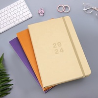 Carnet de notes/agenda/journal de bien-être personnalisé en cuir PU A5 avec couverture rigide en lin, impression personnalisée, planificateur quotidien/hebdomadaire