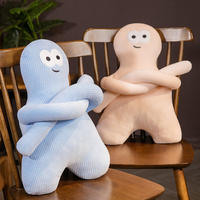 Coussin en peluche en velours côtelé mignon, coussin de soutien émotionnel en forme de poupée, jouet doux humanoïde Kawaii, vente en gros personnalisée