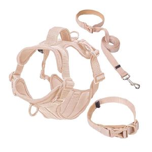 Dapat disesuaikan jaring udara lembut tali anjing dapat diatur bersirkulasi kontrol mudah klip depan kerah anjing pita paku keling reflektif cepat - Product Image 1