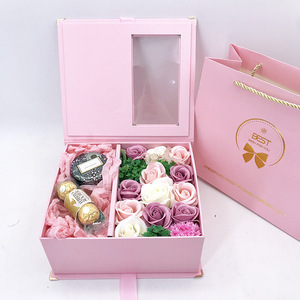 Wins Flying Ecológico Cartón Magnético Plegable Logotipo de tamaño personalizado Impreso Cajas de regalo rosas grandes con cinta - Product Image 2