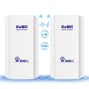 2024 New Design KuWFi Farm Wi-fi 1km Long Range Cpe Wireless Bridge 12dBi Antenna Elevator Wireless Bridge For Camera