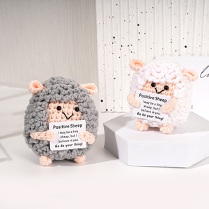 Handmade Dễ Thương Dệt Kim Ít Cừu Búp Bê Tích cực Khuyến khích Trang Trí Cho Giáng Sinh Vui Crochet May Dệt Đồ Chơi Cảm Xúc - Product Image 2
