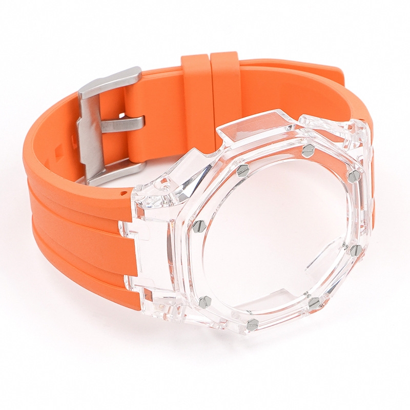 Coque transparente + orange