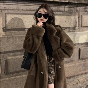<span class=keywords><strong>Manteau</strong></span> long élégant pour femmes, mode personnalisée, <span class=keywords><strong>chaud</strong></span> pour l'<span class=keywords><strong>hiver</strong></span>, <span class=keywords><strong>manteau</strong></span> en fausse fourrure pour femmes - Product Image 3