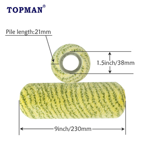 <span class=keywords><strong>Rouleau</strong></span> à <span class=keywords><strong>peinture</strong></span> en polyamide de qualité industrielle TOPMAN 9 pouces, qualité professionnelle, personnalisable, support OEM, cage à poils de 21 mm - Product Image 2