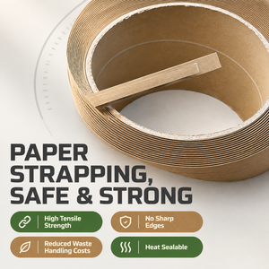 Sangle en papier kraft haute résistance, 100 % recyclable, sans bords tranchants, pour l'emballage en entrepôt - Product Image 3