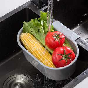 Colander <b>Strainer</b> With Hooks Foldable Plastic <b>Kitchen</b> <b>Sink</b> Drain Basket For Vegetables Fruits Washing - Product Image 1