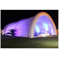 Dôme gonflable blanc pour mariage, structure de bâtiment avec éclairage LED, grande tente gonflable d'extérieur