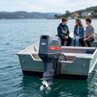 Moteur hors-bord manuel à arbre long en alliage d'aluminium durable OEM, 60 CV, 2 temps, avec pièces de rechange complètes pour bateaux de pêche
