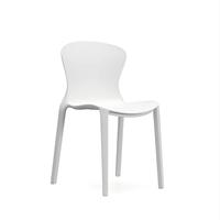 Chaise de jardin en plastique ergonomique inclinable fixe 870, chaise moderne à dossier bas pour utilisation en café, mobilier commercial, chaise de bureau en plastique