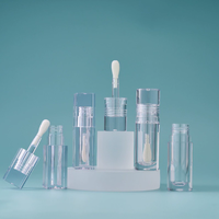 Tube de brillant à lèvres transparent en PETG 4/7 ml avec grand pinceau et bouchon à vis – Emballage cosmétique pour rouge à lèvres avec grand pinceau