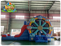 Château gonflable commercial combiné Grande Roue avec toboggan pour enfants, idéal pour la location d'événements en extérieur