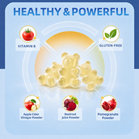 Gummies ACV en gros 500mg Vinaigre de cidre de pomme 6% Acide acétique Folate B12 Betterave Grenade Supplément personnalisé