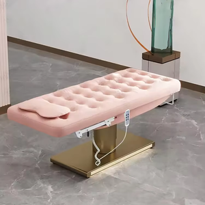 Lit de Beauté Électrique de Luxe avec Chaise Pétale Rose Capitonnée, Base Dorée, Table de Traitement Médical Intelligente pour Spa, Mobilier de Salon - Product Image 6
