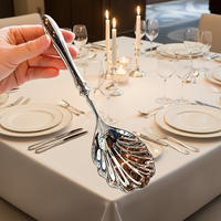 Ensemble de couteaux et fourchettes en acier inoxydable 304 à manche épais, manche en forme de calebasse, couteau de table, fourchette, cuillère à dessert, cuillère à thé et fourchette