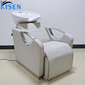 Sillón de Lavado de Cabeza Eléctrico Ajustable de Alta Calidad KISEN para Salón de Belleza, Sillón de Champú Moderno y Lujoso con Masaje de Espalda - Product Image 1