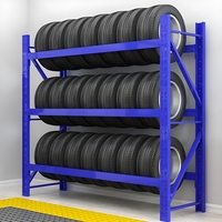 Étagère de stockage robuste pour entrepôt, en acier, pour pneus de camion, avec poteaux métalliques pliables et amovibles, anti-rouille